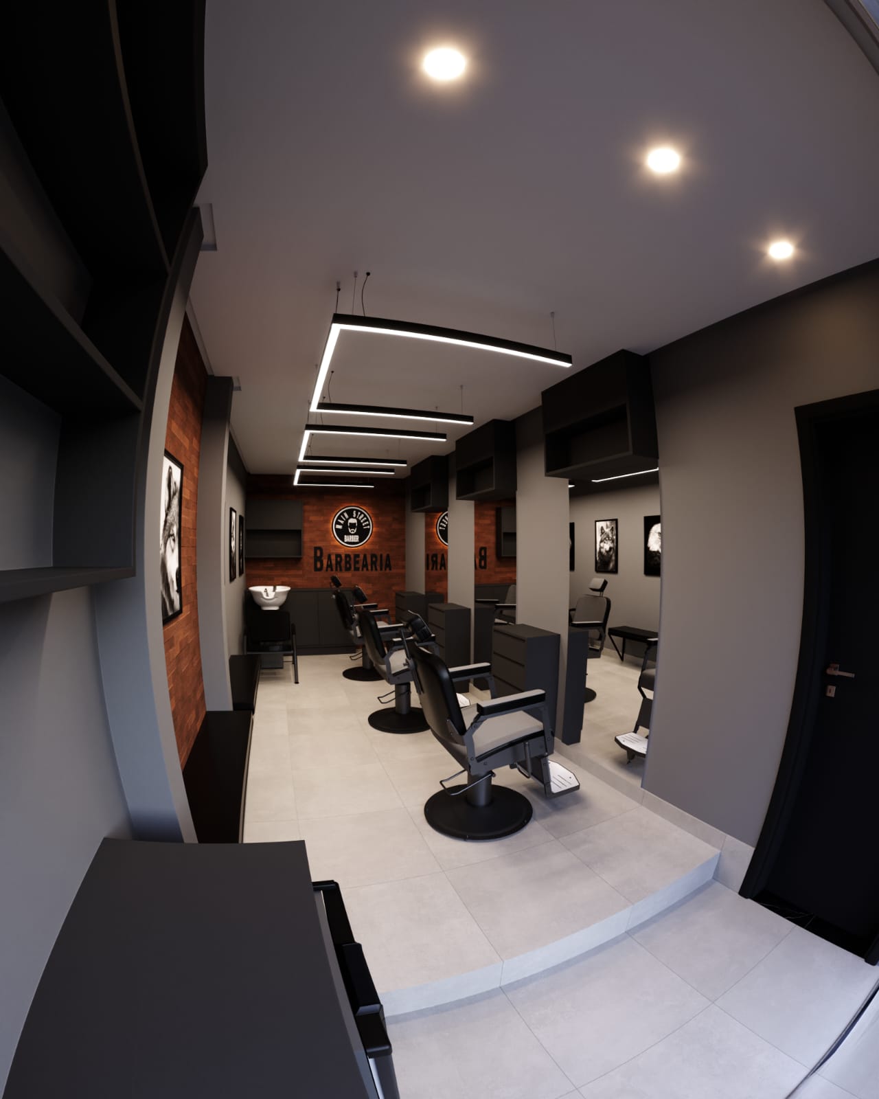 Visão ampla da estrutura atual da barbearia